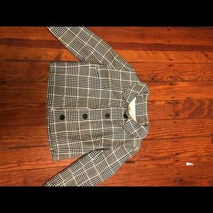 VINTAGE plaid cropped blazer.